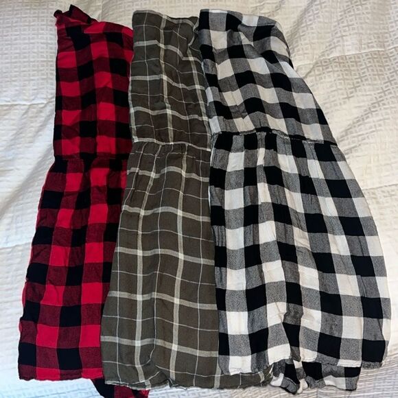 a:glow Tops - Trio of maternity plaid empire seam woven tops